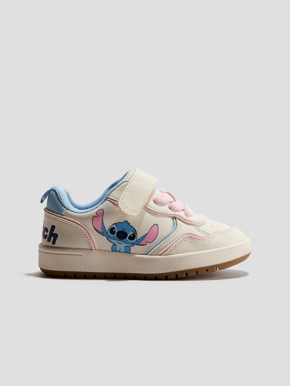 Kids Stitch Character Sneakers - Cream, Blue & Pink